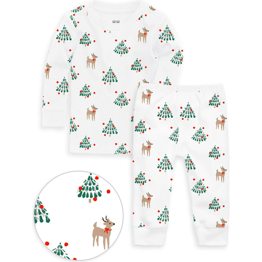 The Organic Long Sleeve Pajama Set [Tinsel Trees]