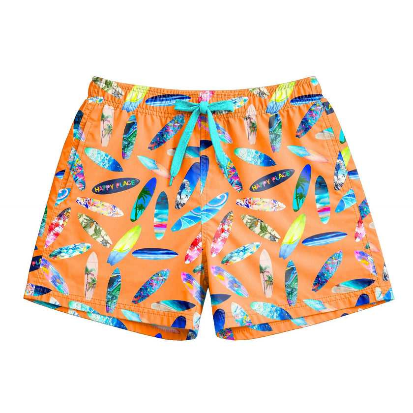Dylan Boys Surfboard Print Board Shorts
