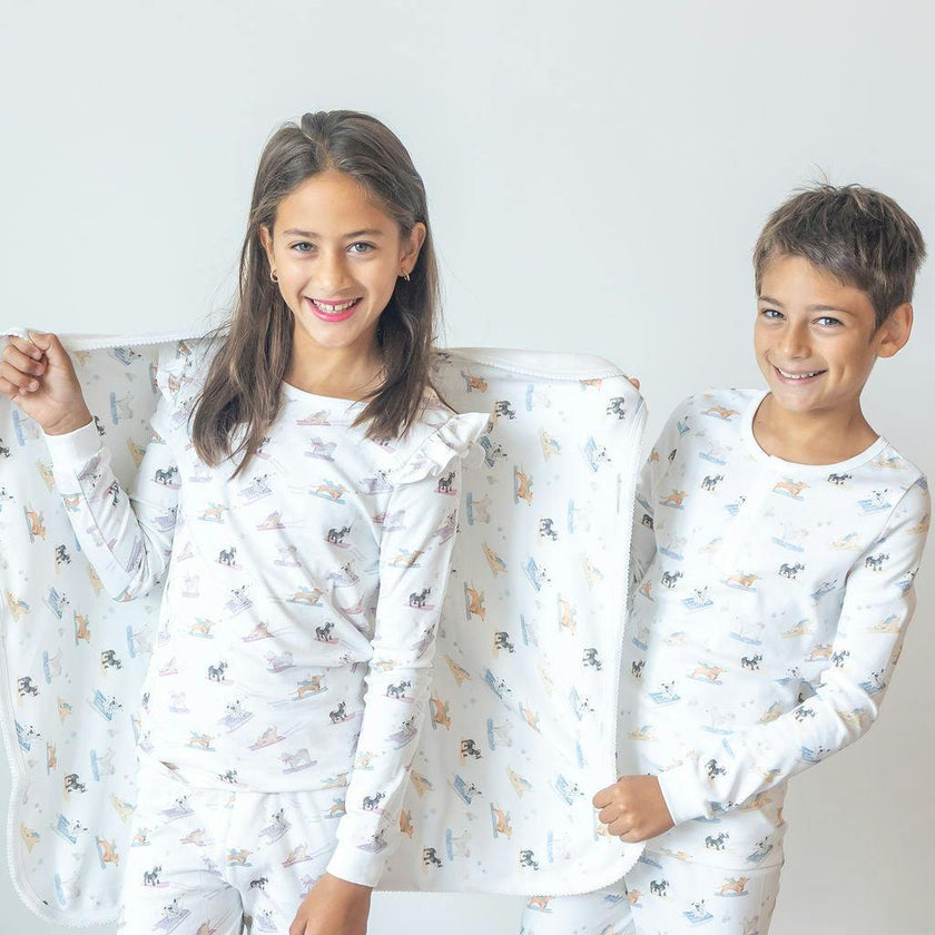 Ski Pups Girl Pima Long Pajama Set
