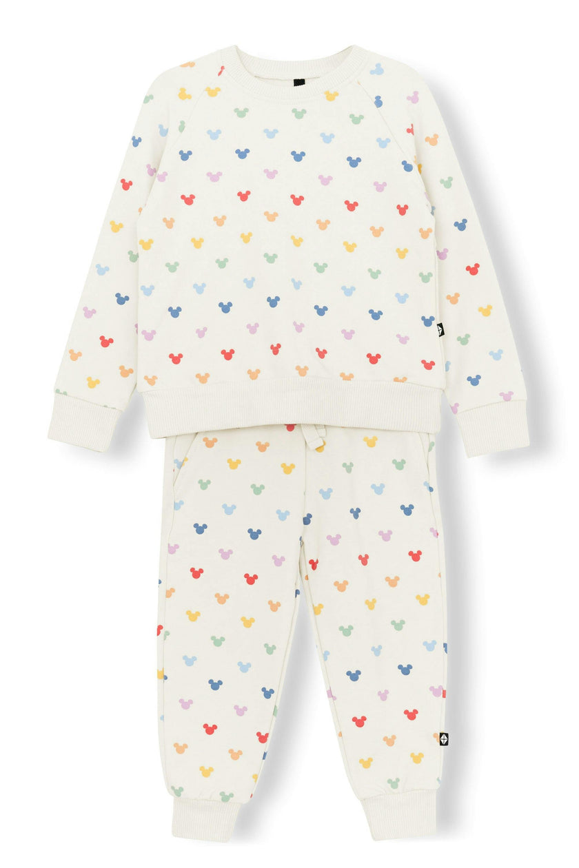 Long Sleeve Jogger Set in Pastel Mickey Mouse
