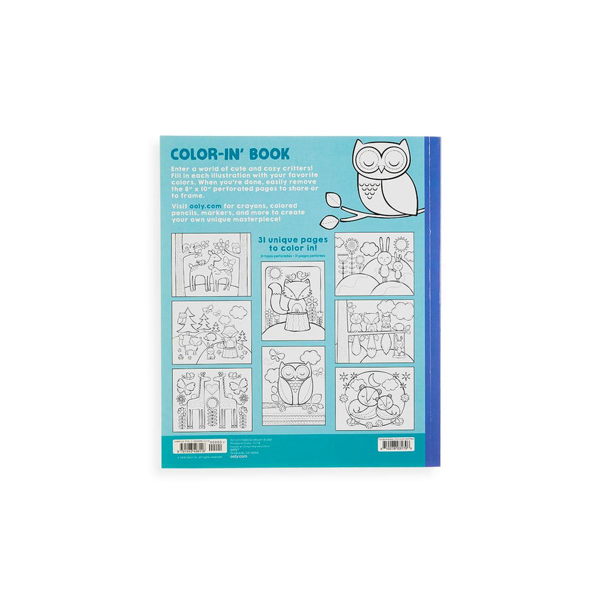 Color-in' Book Coloring Book - Little Cozy Critters - 31 Pages