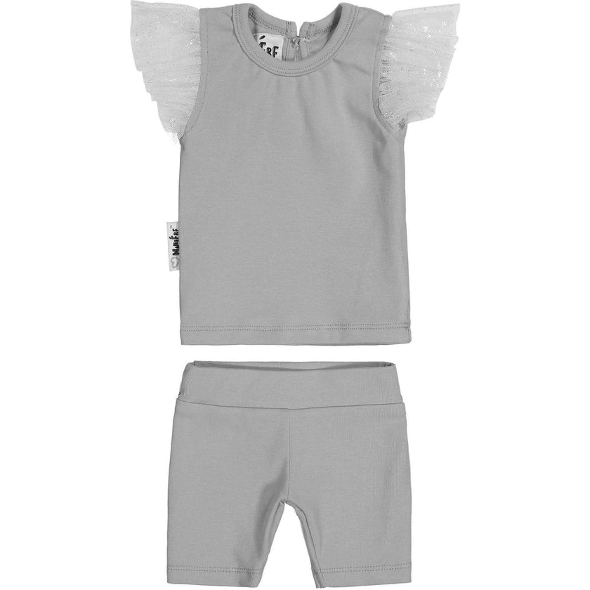 Glitter Mesh 2-Piece Top & Short Set