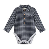 JASPER Blue/Aqua washed plaid Woven Onesie