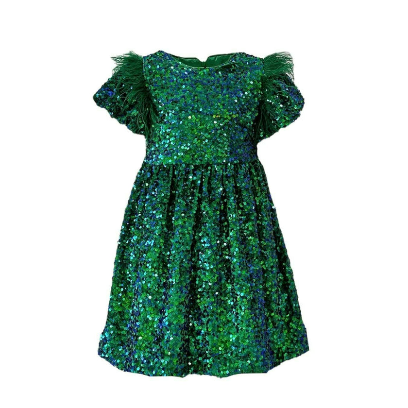 Emerald Shimmer Party Dress