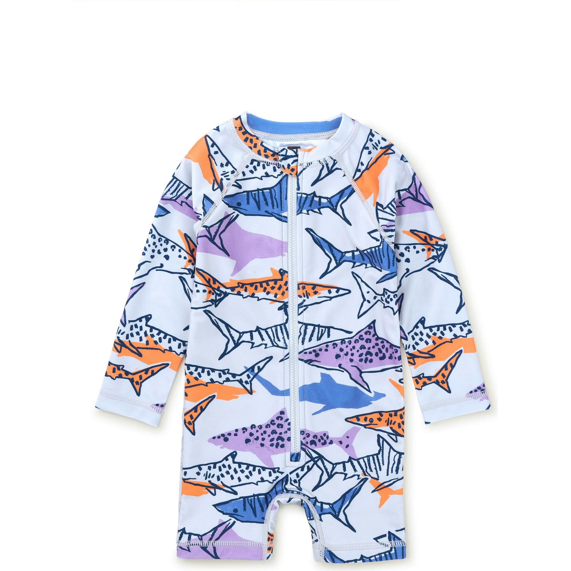Baby Rash Guard Long Sleeve Zipped Swimsuit, Multi