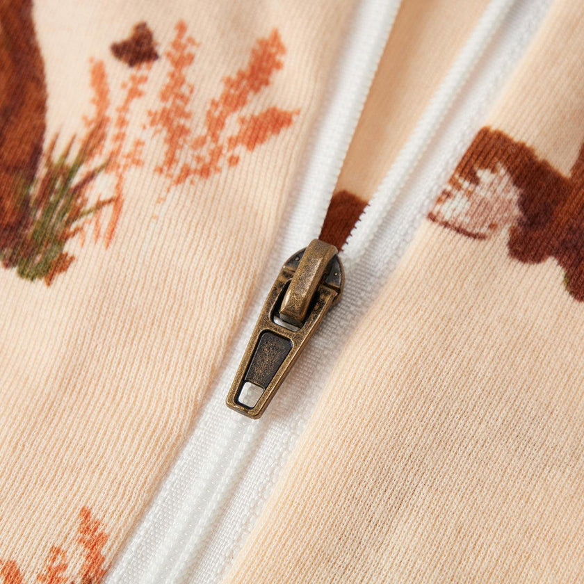 Floral Organic Cotton Zipper Pajama
