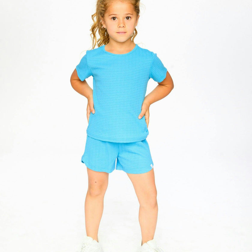Crinkle Jersey T-Shirt Blue