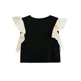 Black Glitter Ruffle Skirt Set