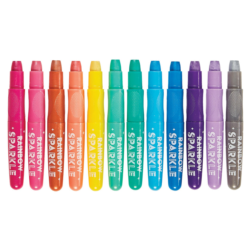 Rainbow Sparkle Metallic Watercolor Gel Crayons - Set of 12