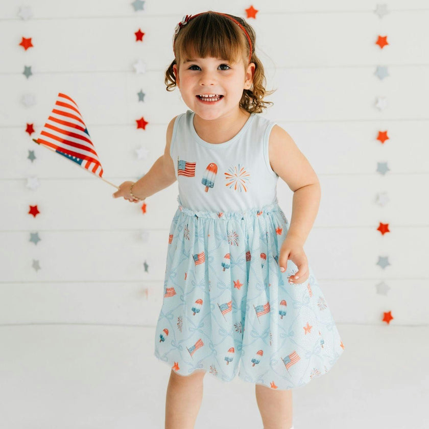 Patriotic Trellis Tank Tutu Dress