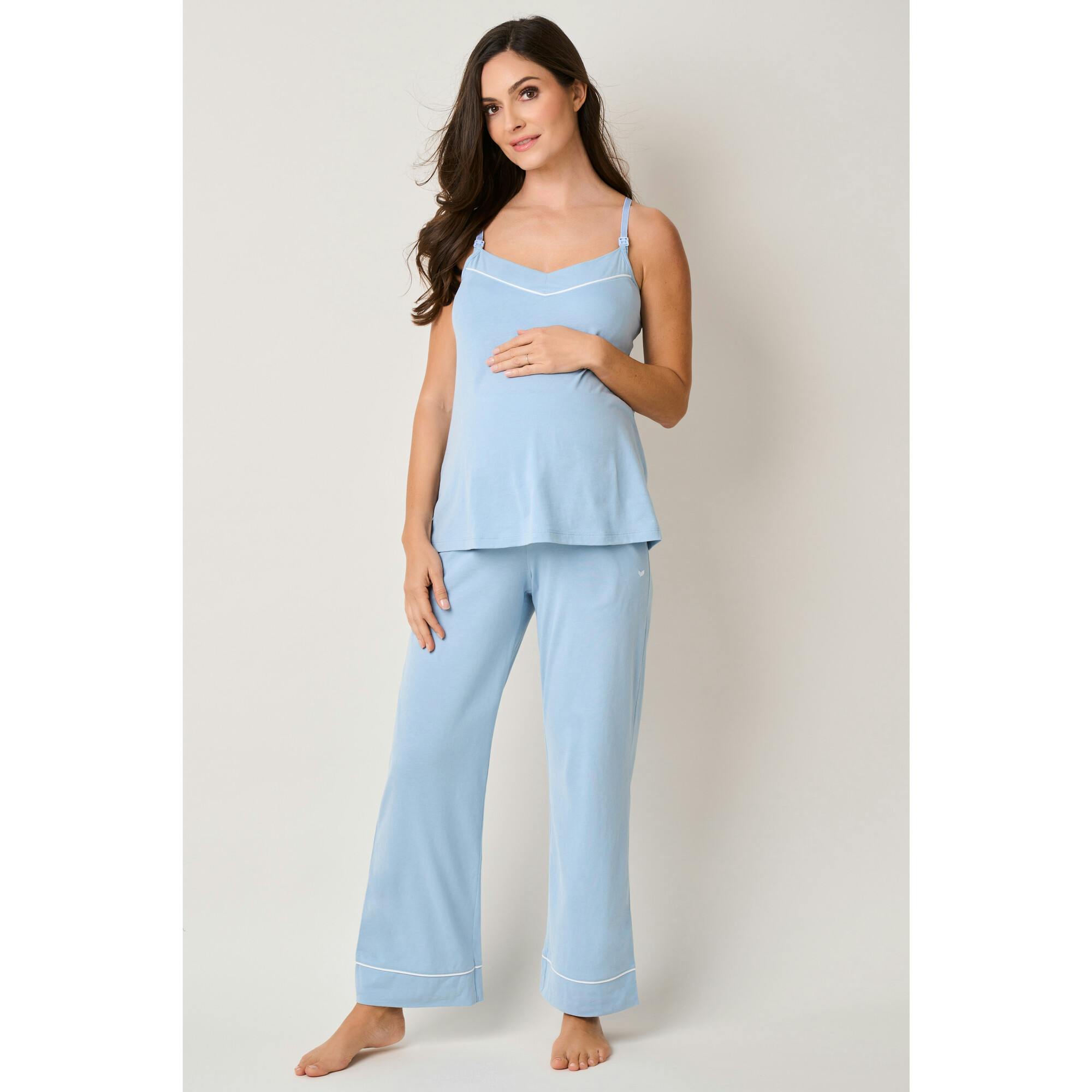 Women's Pima Maternity Pants in Navy