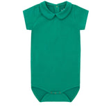 SS Organic Cotton Collared Bodysuit, Green