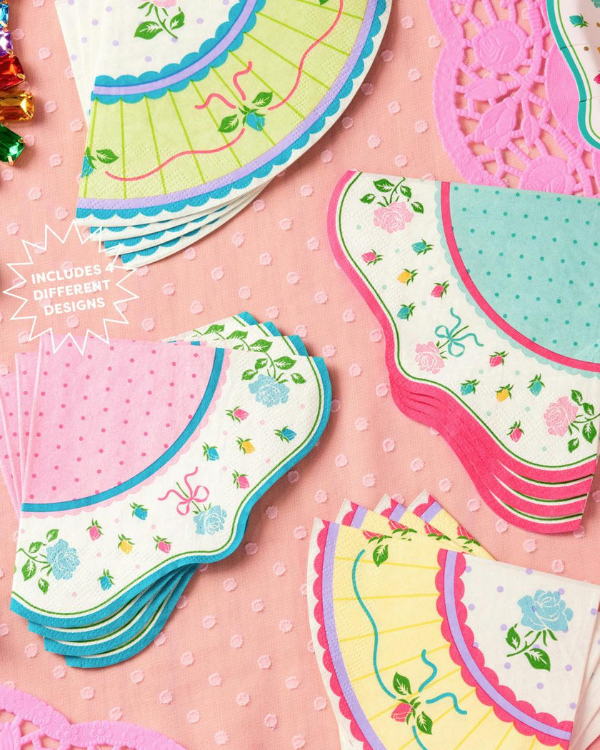 Tea Party Napkins - 24 pastel paper napkins