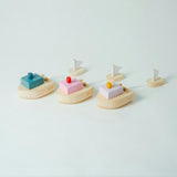 Ofune wind-up wooden boat