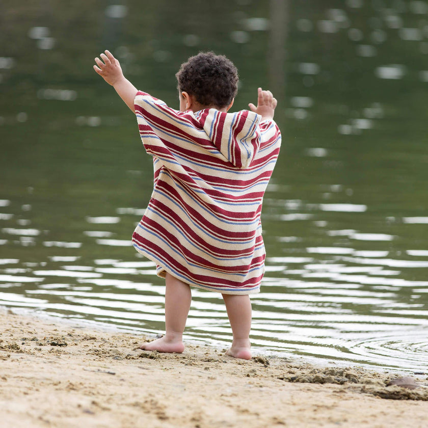 Beach Stripe Baby Towel Poncho, Multi