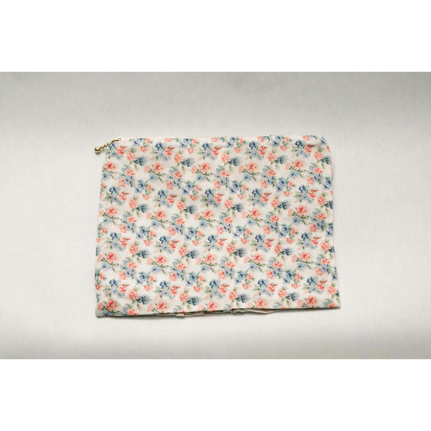 April Posies Timeless Floral Ruffle Zipper Pouch