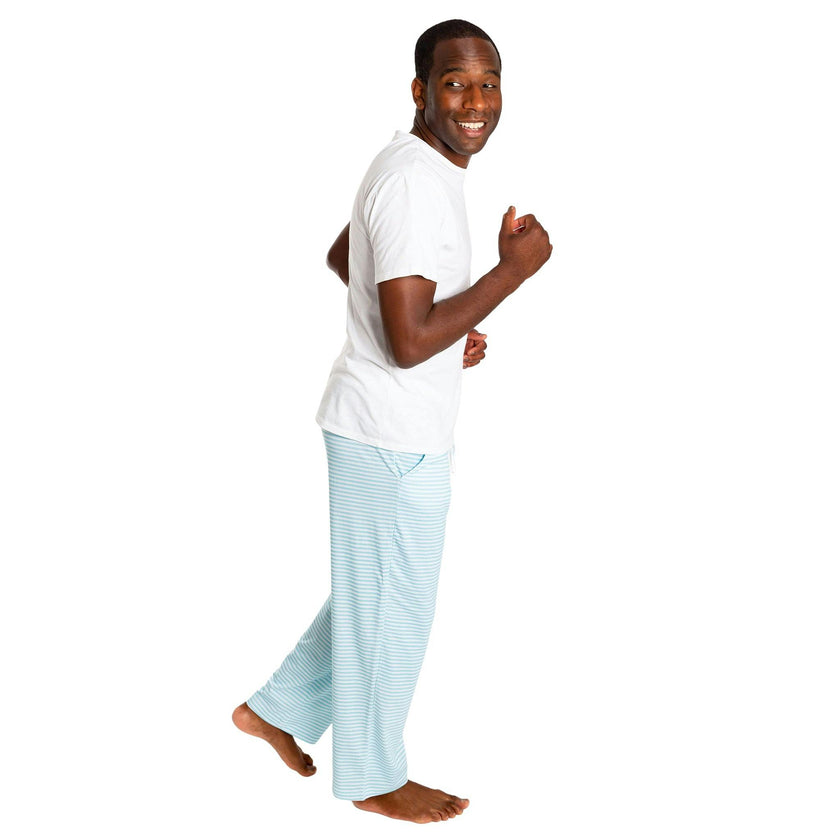 Men's Sky Blue Jersey PJ Pants - Organic Stretch Cotton
