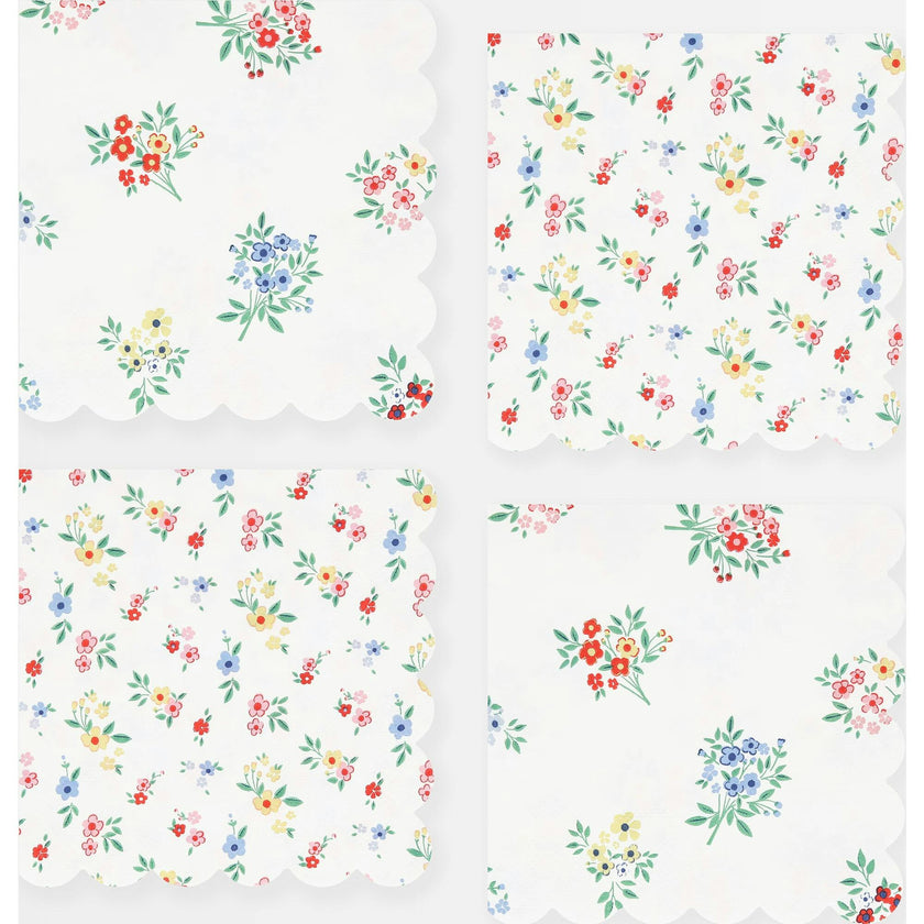 Ditsy Posy Scalloped Small Napkins