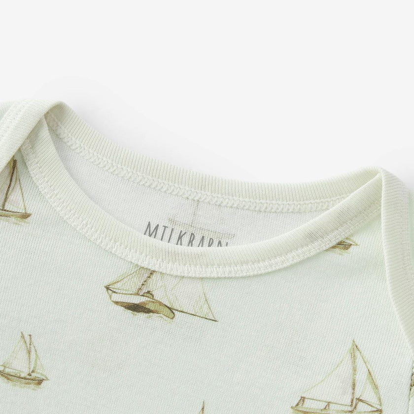 Sailboat Melody Organic Cotton Long Sleeve One Piece