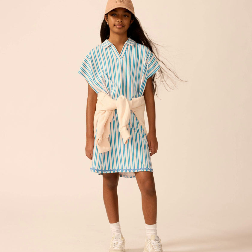 Organic Tunic Dress in Pink Cloud Stripe