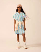 Organic Tunic Dress in Pink Cloud Stripe