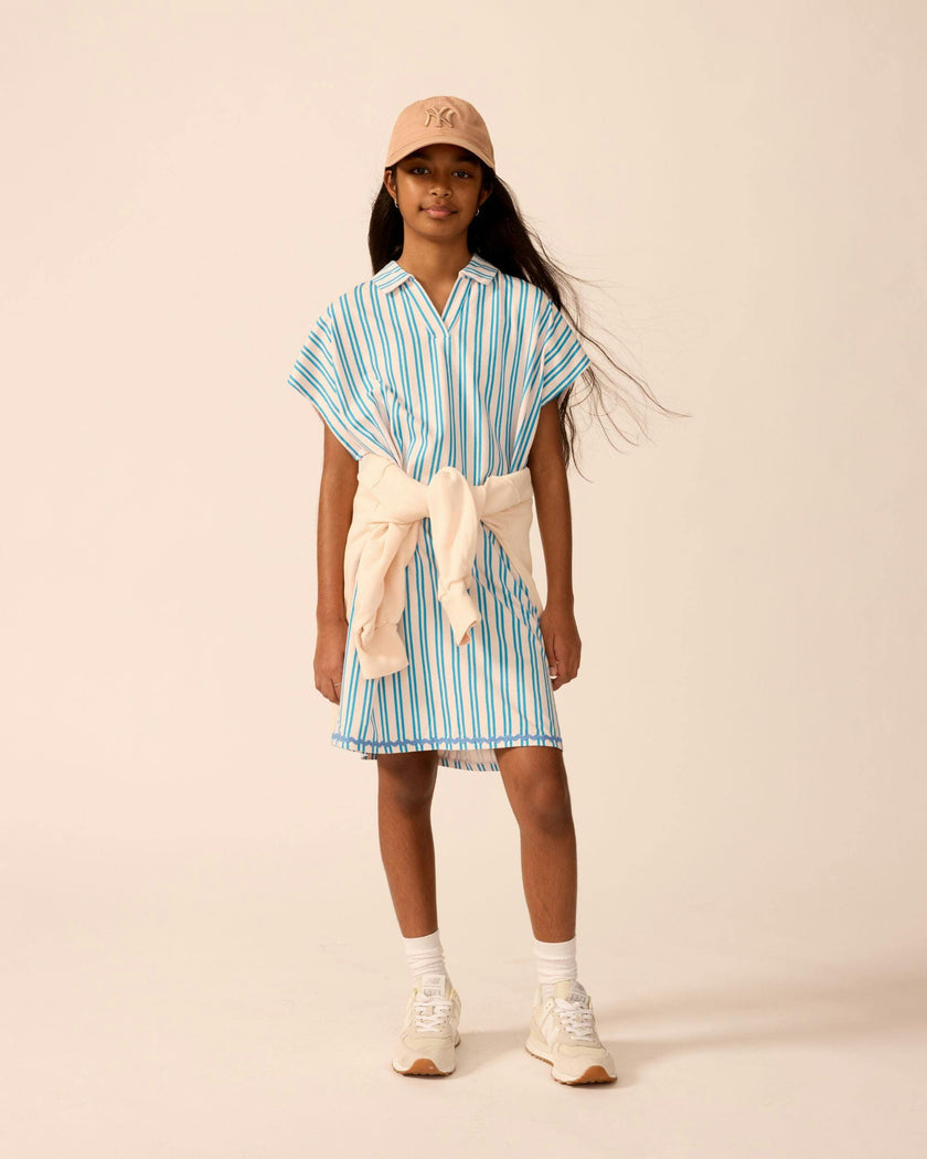 Organic Tunic Dress in Pink Cloud Stripe