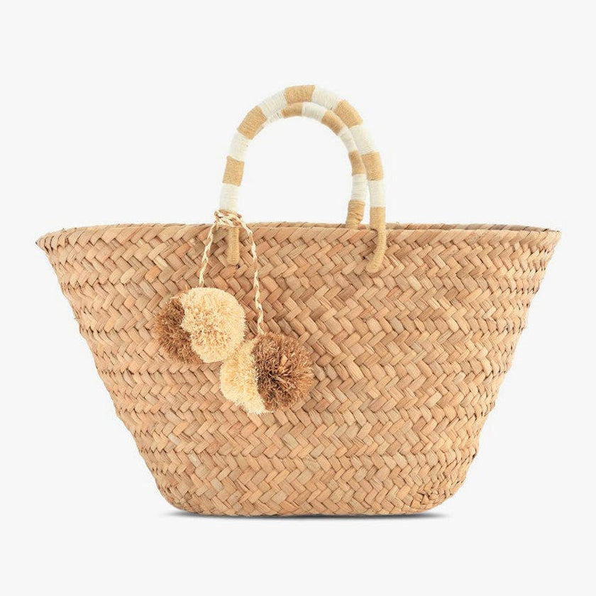 Women's St Tropez Straw Pom Pom Tote Bag