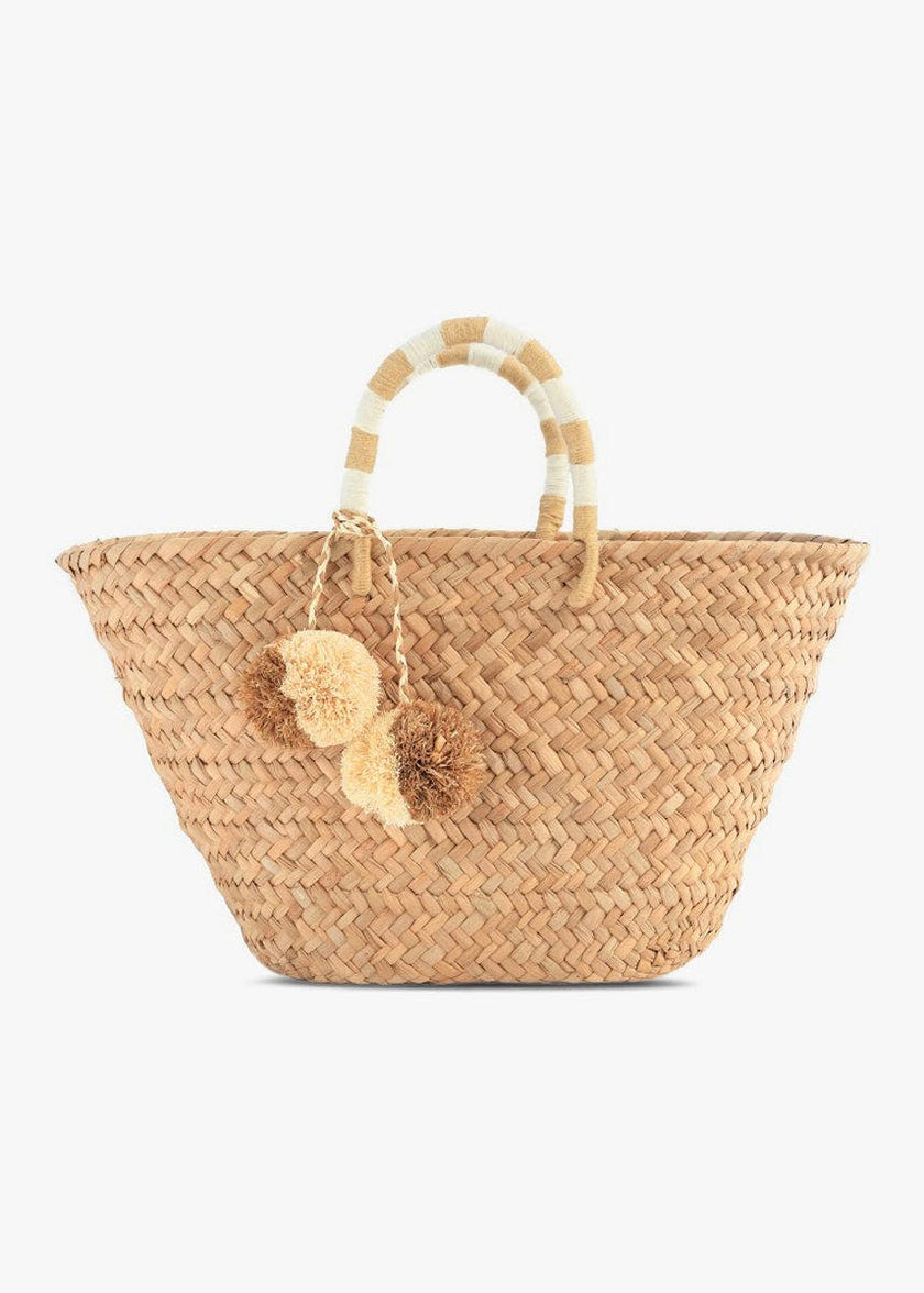 Women's St Tropez Straw Pom Pom Tote Bag
