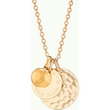 Personalized Hammered Double Disc & Birthstone Necklace
