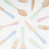 Elegant Mixed Color Wooden Cutlery Set