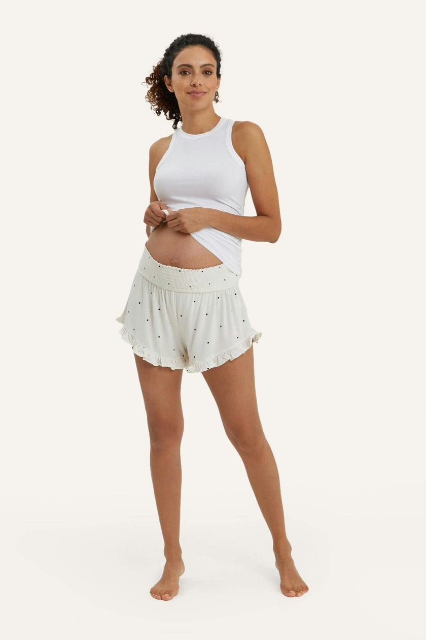 Fleur Smocked Maternity Shorts