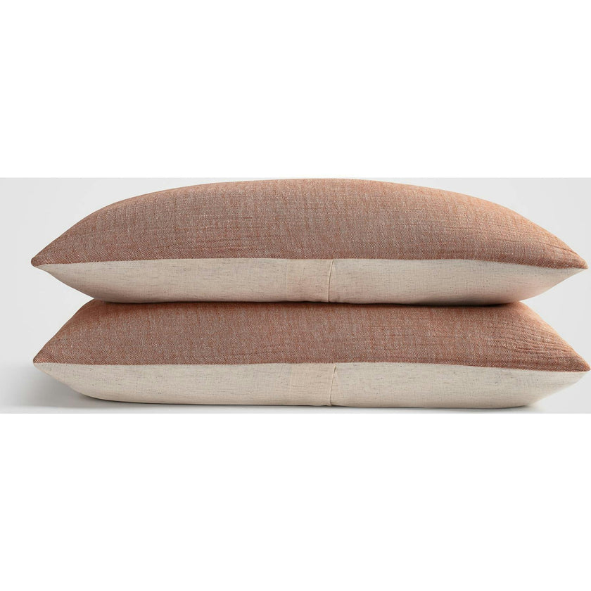 Crinkled Linen Sham Set, Brown