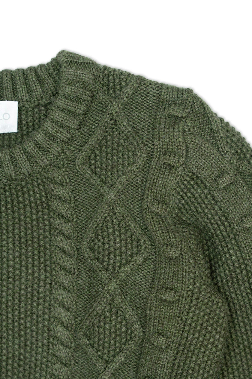 Cable Popcorn Jumper | Avocado