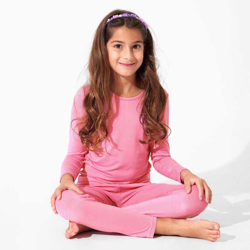 Bubblegum Pink Bamboo Kids Pajamas
