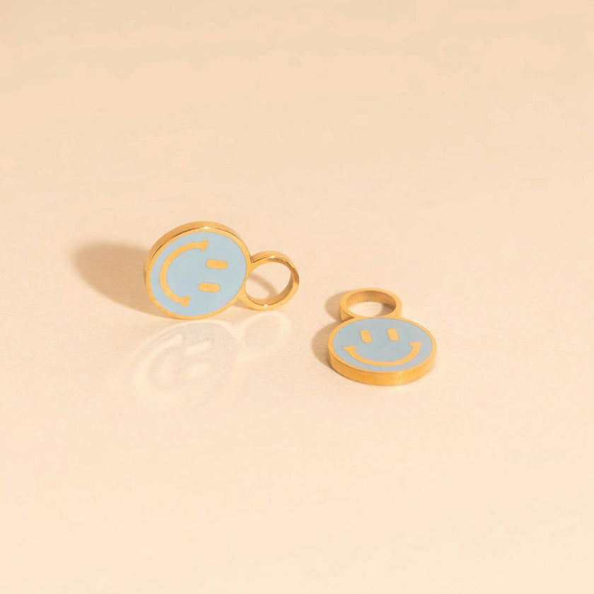Smiley Huggie Hoop Charms