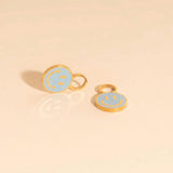 Smiley Huggie Hoop Charms