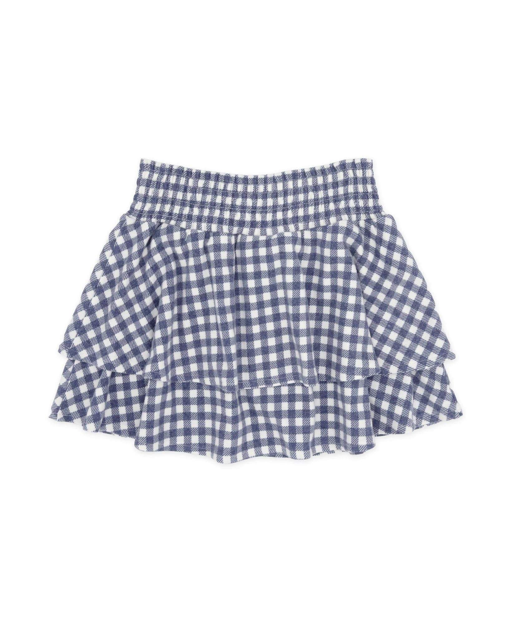 Alex Gingham Hacci Skirt - Crown Blue