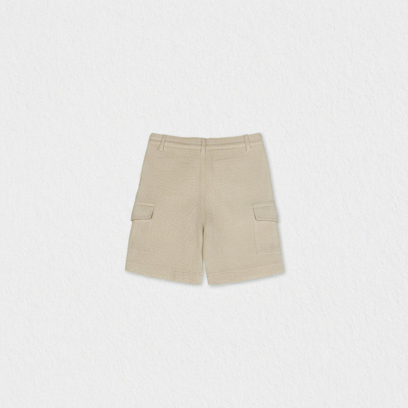 Andre Boy Shorts, Beige Stripe Linen