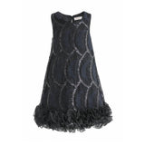 Black Fiora Ruffle Sequin Dress