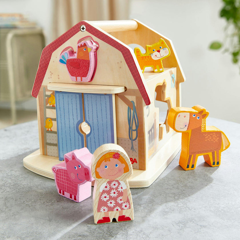 Farmhouse Sorting Box Wooden Shape Sorter Toy