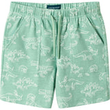 Boys Printed Henley Set | Green Dino