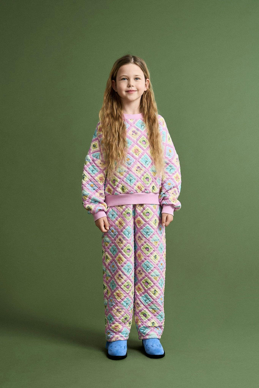 POSTCARD QUILTED PANTS LILAC