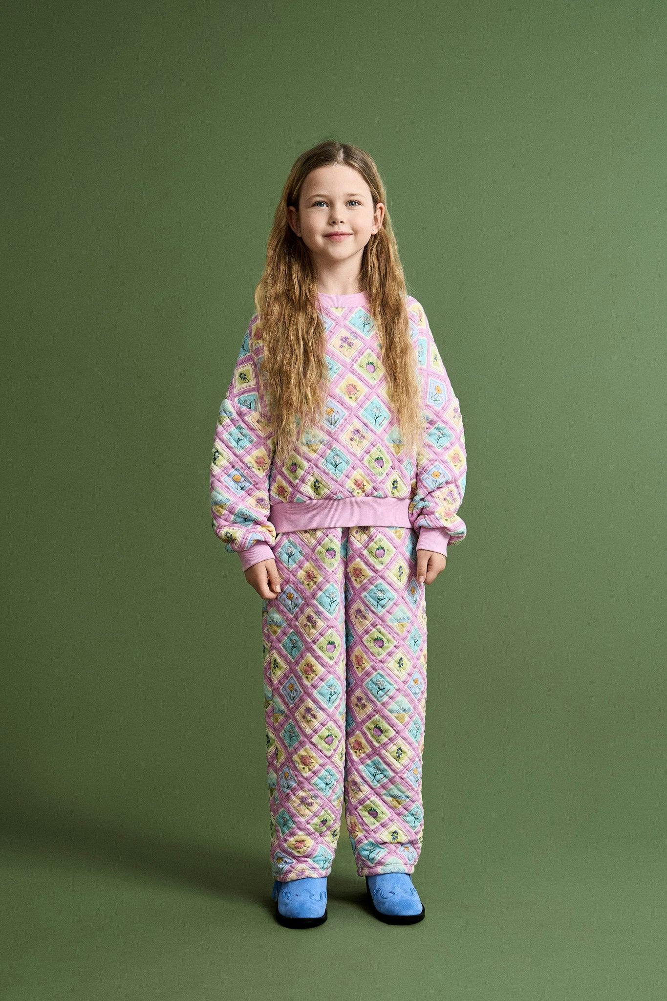 POSTCARD QUILTED SWEATSHIRT LILAC
