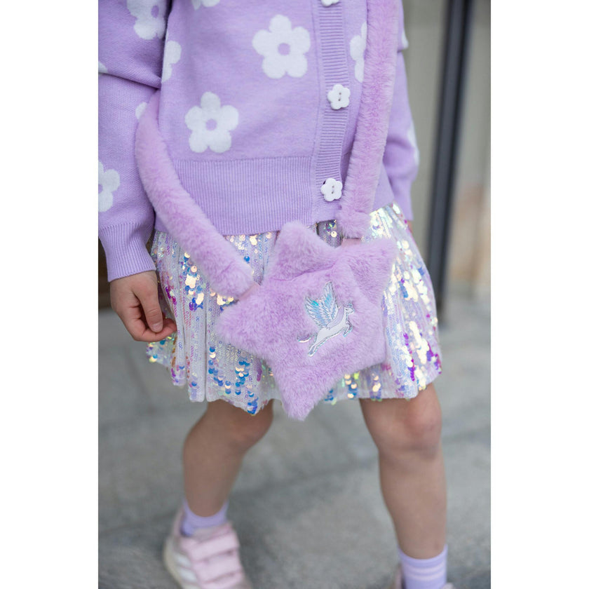 Sequins Skirt with Satin Waistband