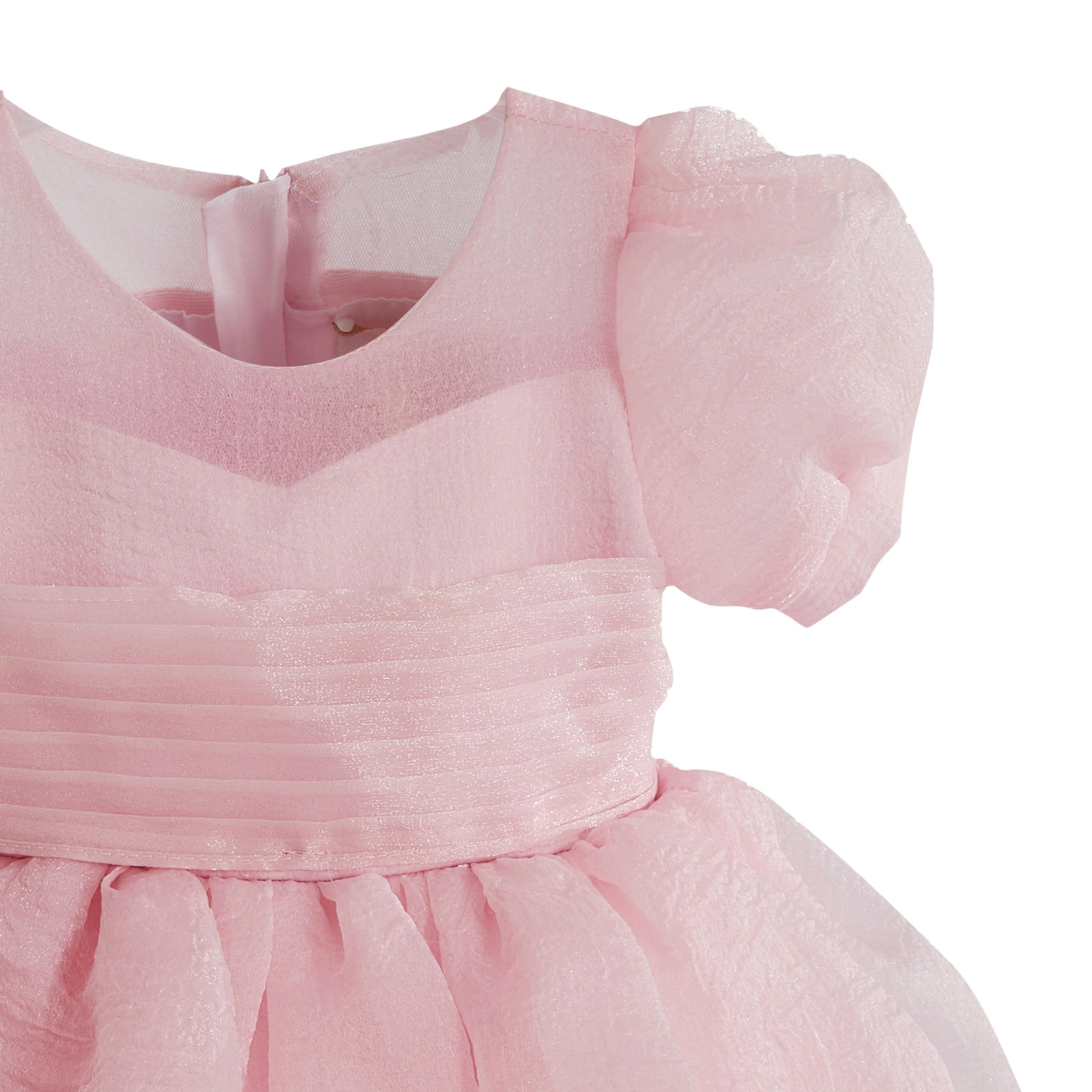 Pink Brixton Puff-Sleeve Party Dress