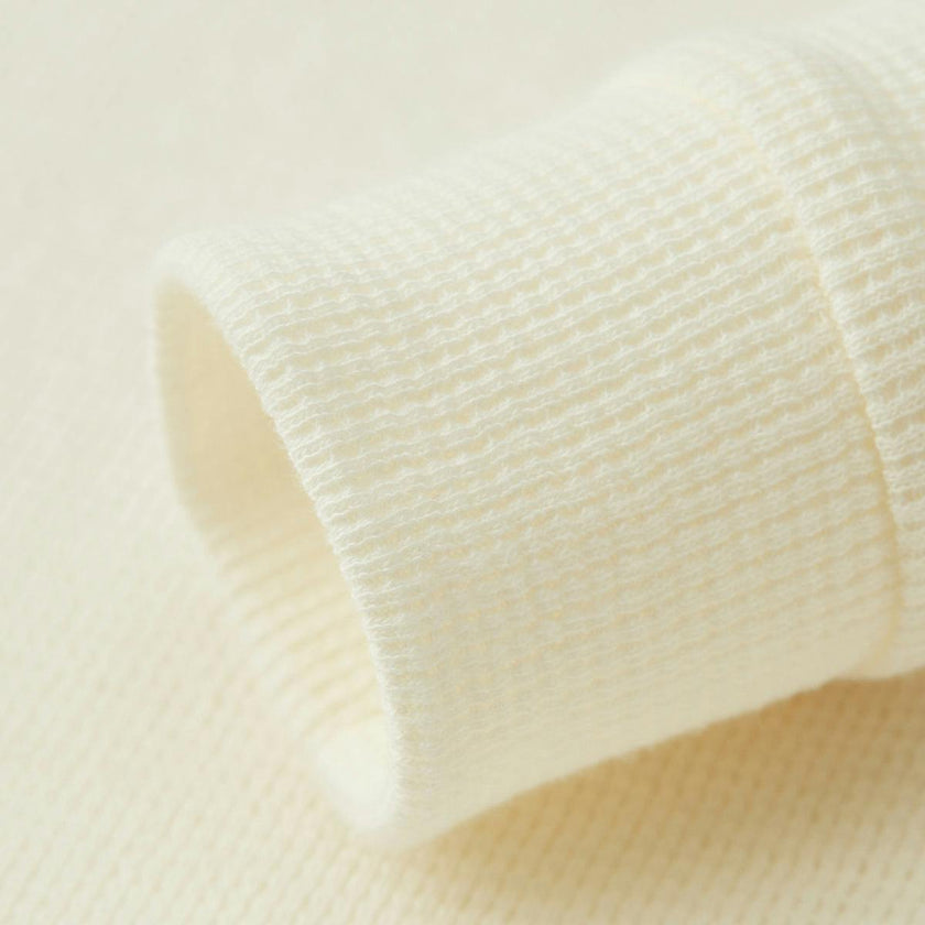 Cream Waffle Zipper Pajama