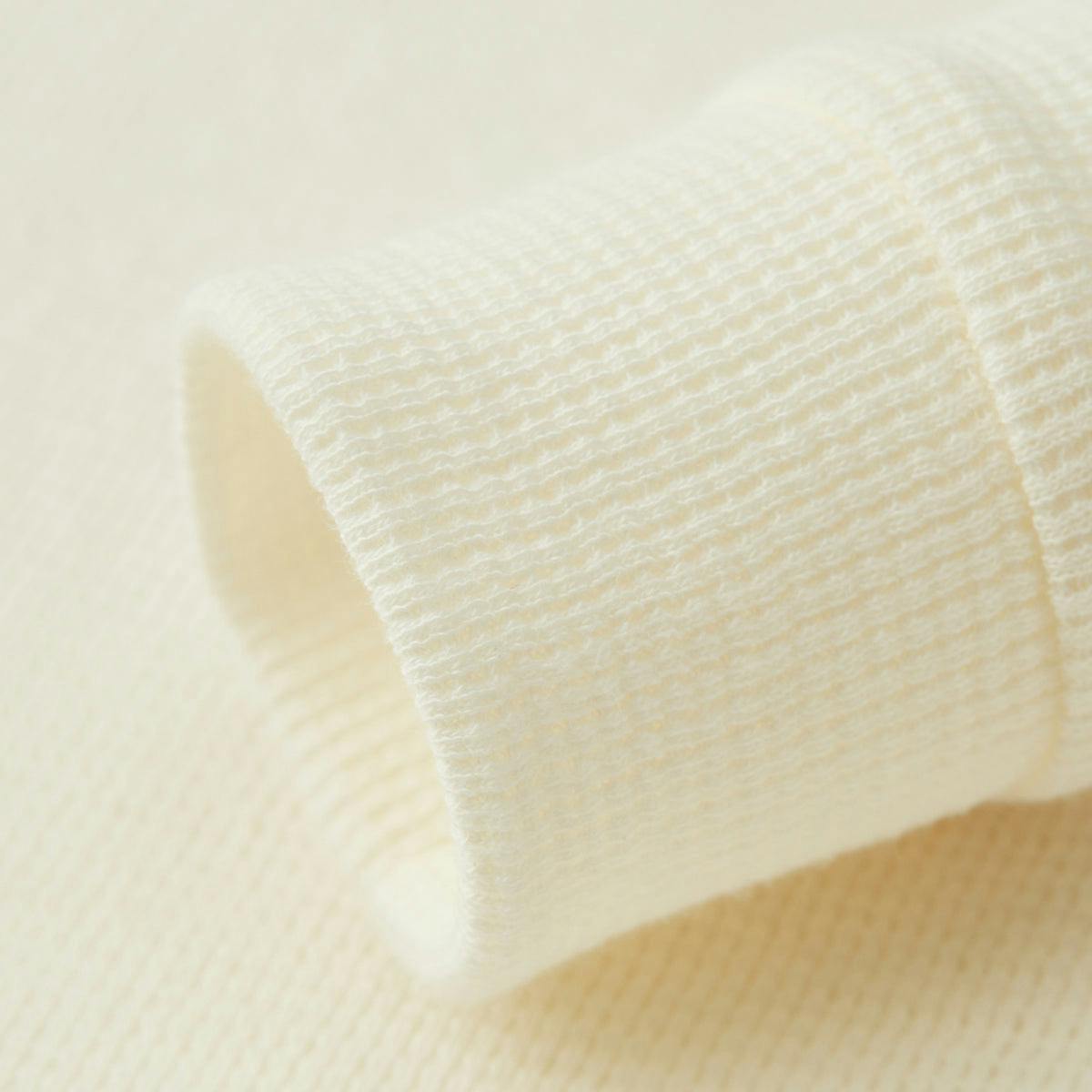 Cream Waffle Zipper Pajama