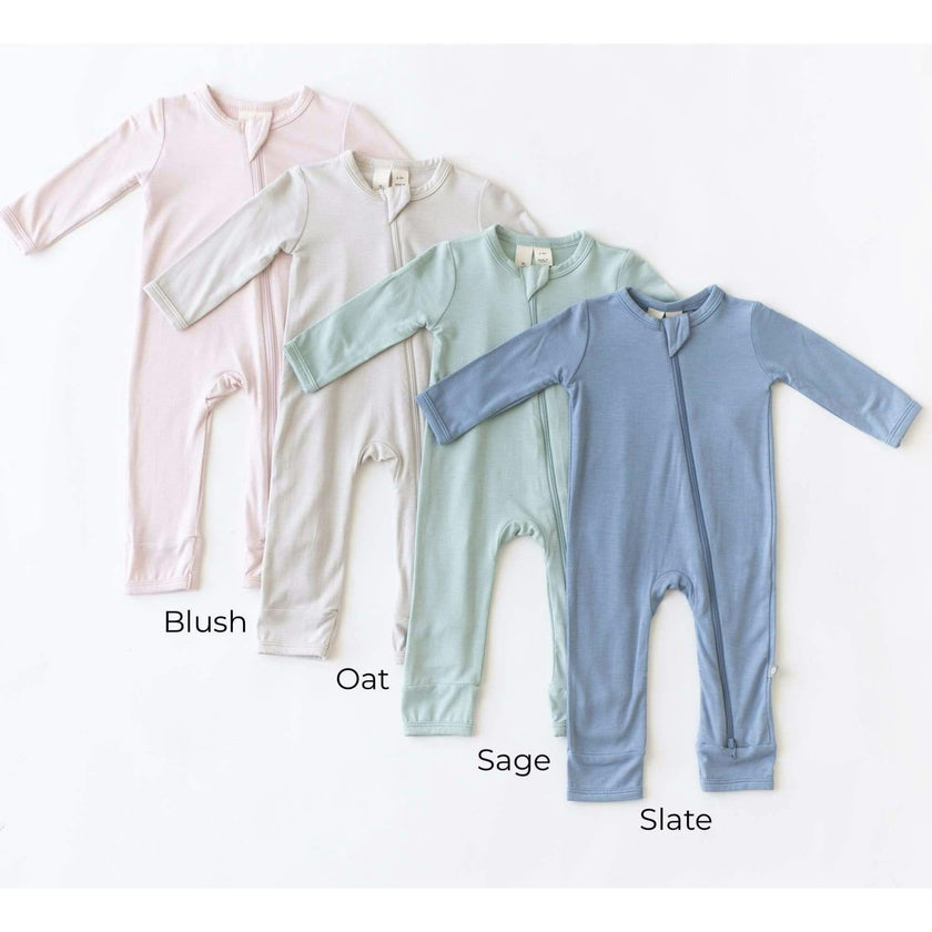 Zippered Romper, Oat