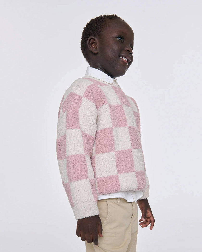 Boxy Sweater • Checkers Fuzzy