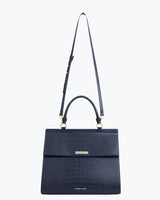 Large, Insulated, Chic Lunchbox, Navy Croc